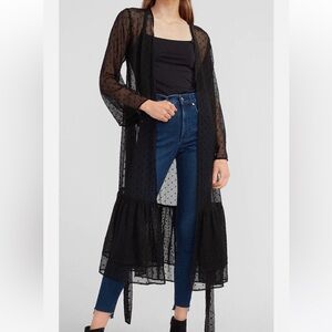 NWT Express sheer swiss dot cover up duster